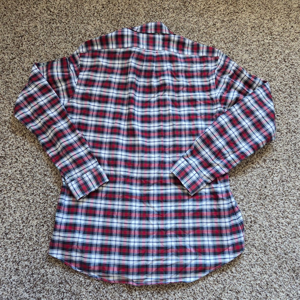 Ralph Lauren Custom Fit Plaid Button Down Shirt Mens Large Red White Blue Preppy - Picture 6 of 6